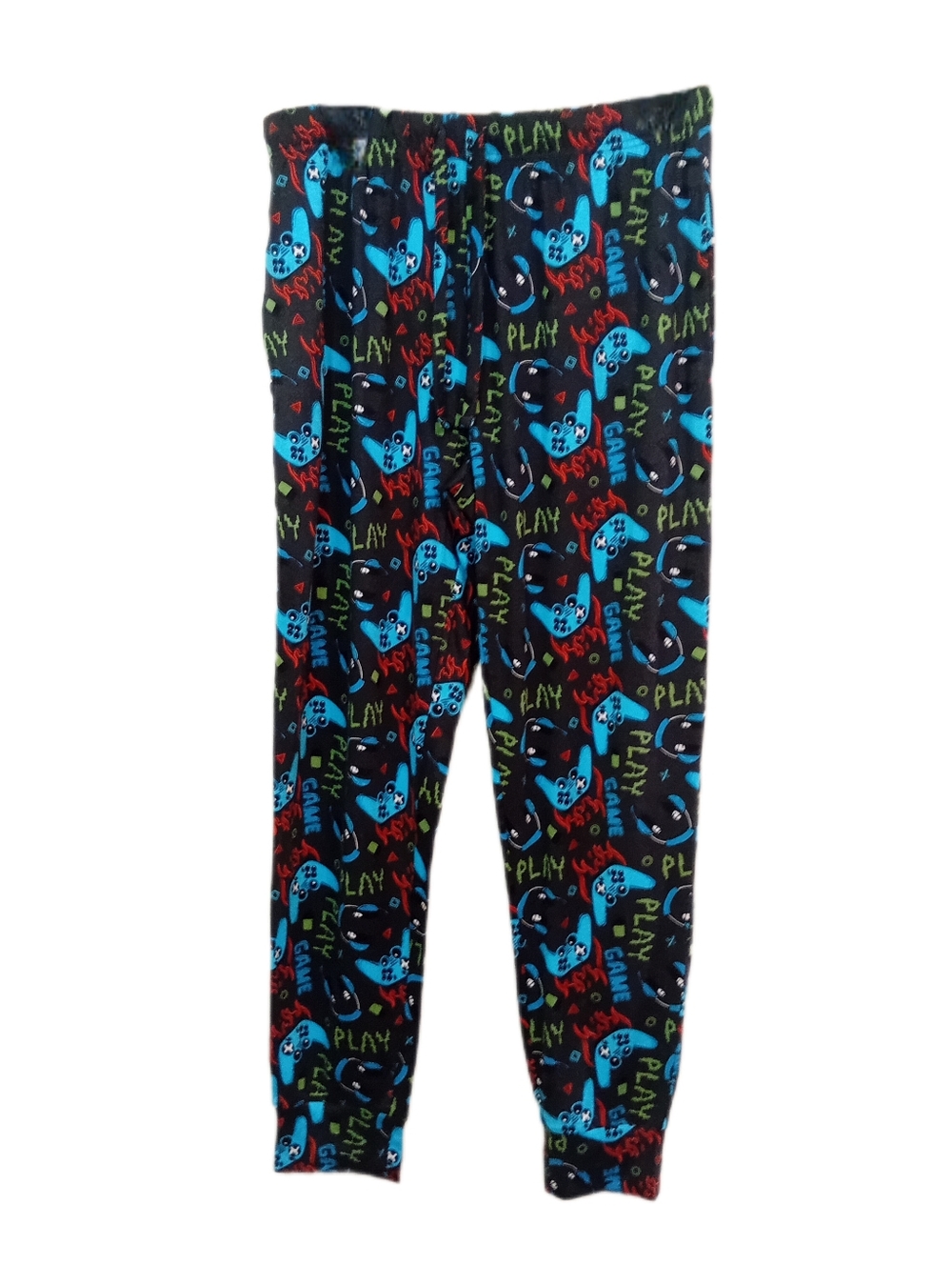 Blue 'Play' Game Controller Pajama Pants